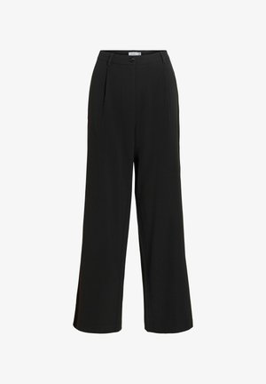 VILA, VIKARI RW WIDE WVN PANT - NOOS - Nohavice - black beauty