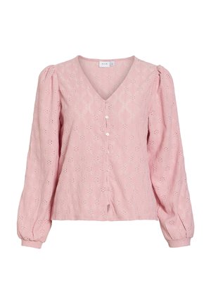 VILA, OBERTEIL MIT LANGEN ÄRMELN VIABBI V-AUSSCHNITT - Blouse - nostalgia rose