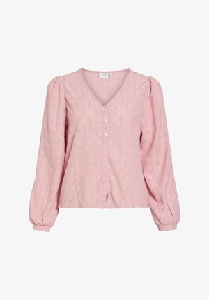 VILA, OBERTEIL MIT LANGEN ÄRMELN VIABBI V-AUSSCHNITT - Blouse - nostalgia rose