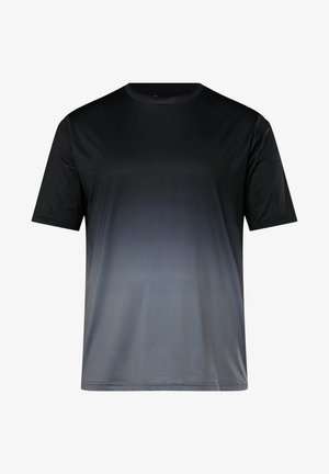 Zwart en grijs vervagende korte mouwen t-shirt van soepel, lichtgewicht stof. Voorzien van een ronde hals en een minimalistisch design.