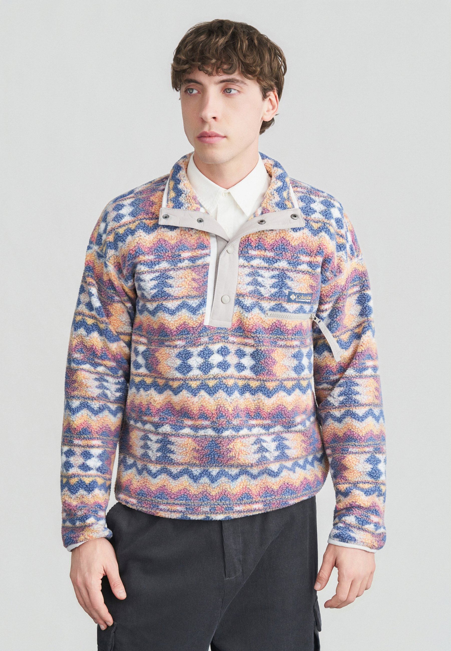Columbia HELVETIA PRINTED HALF SNAP - Fleece jumper - sea salt