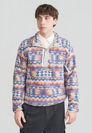 HELVETIA PRINTED HALF SNAP - Flísová bunda - sea salt/retrotree