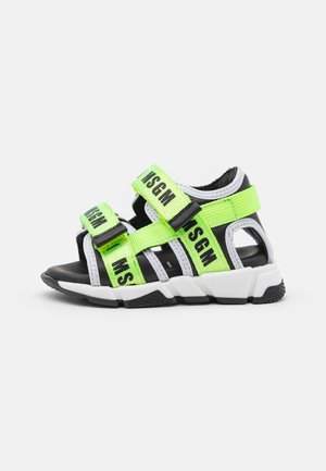 UNISEX - Sandálias - black/white/neon yellow