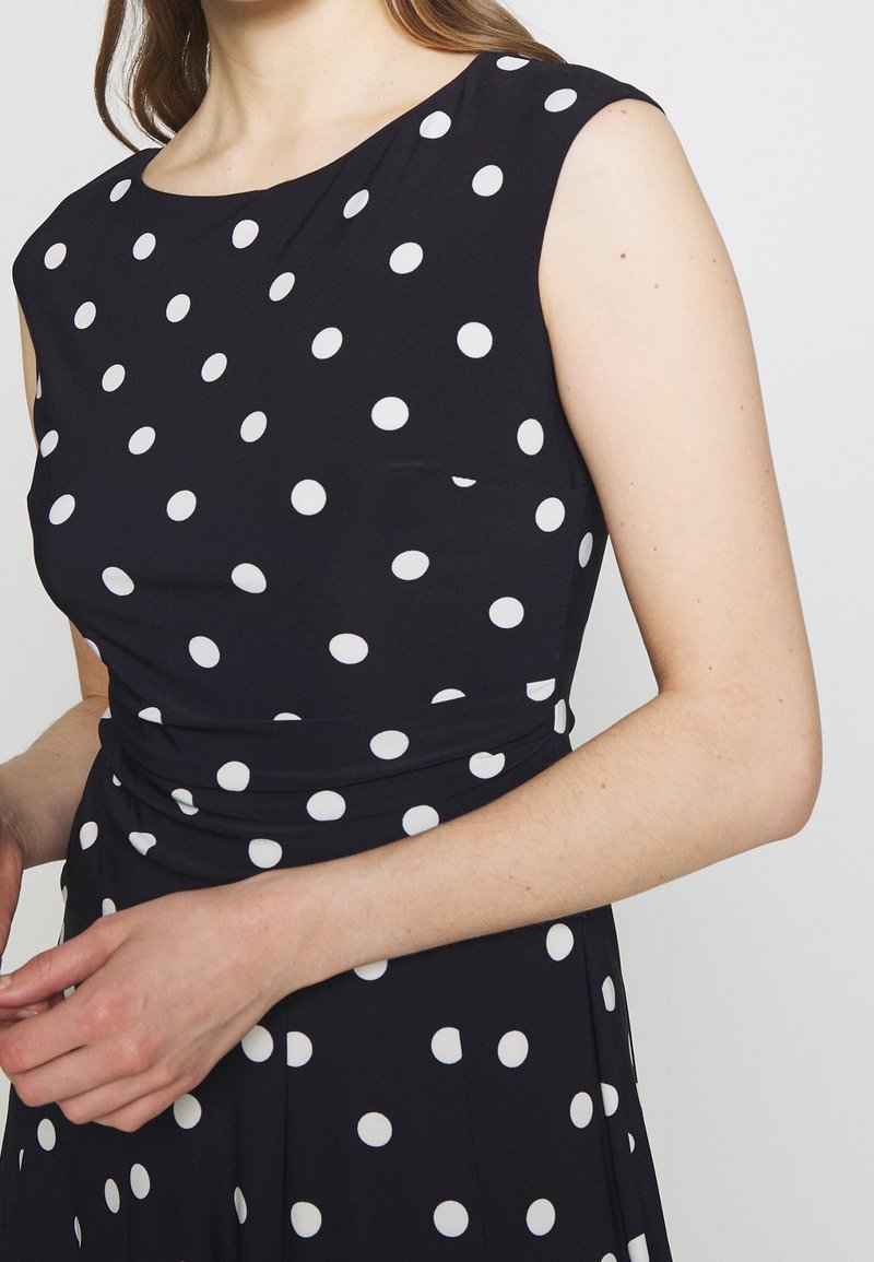 lauren ralph lauren polka-dot jersey dress - dark blue Midi dress