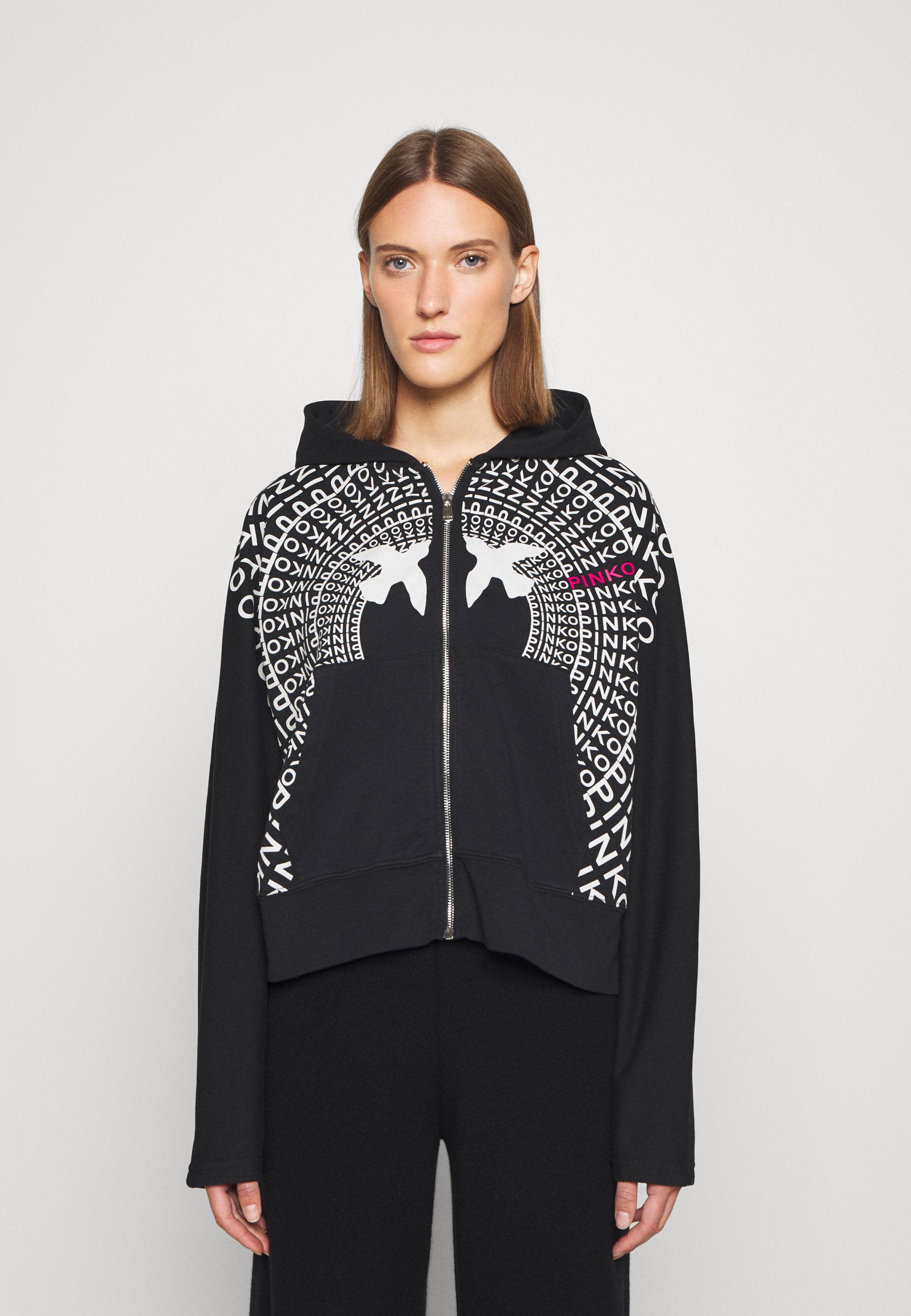 Pinko ALTAGUARDIA GIUBBINO FELPA - Užtrauktuku užsegamas treningas -  black/juoda - Zalando.lt