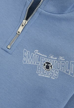 Reiss REISS SMILEYWORLD | REISS HALF-ZIP SWEATSHIRT UNISEX FIT - Sweatshirt - blue