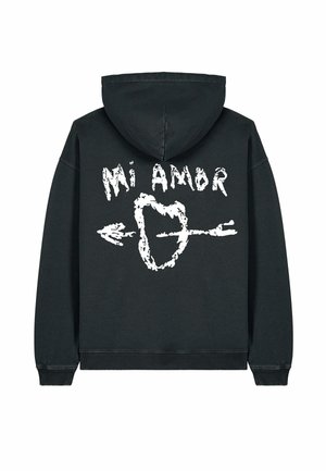 MI AMOR BACK EMBROIDERY VINTAGE - Sweat à capuche - black denim
