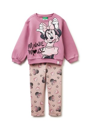 ALLOVER PRINT WITH NECK CUFFS AND HEM LOGO LABEL ON LEFT FRONT HEM SET - Leggings - pink