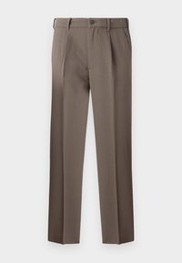 PLEATED RELAXED STRAIGHT CASH TOUCH - Trousers - brown