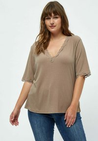 T-Shirt print - warm sand melange
