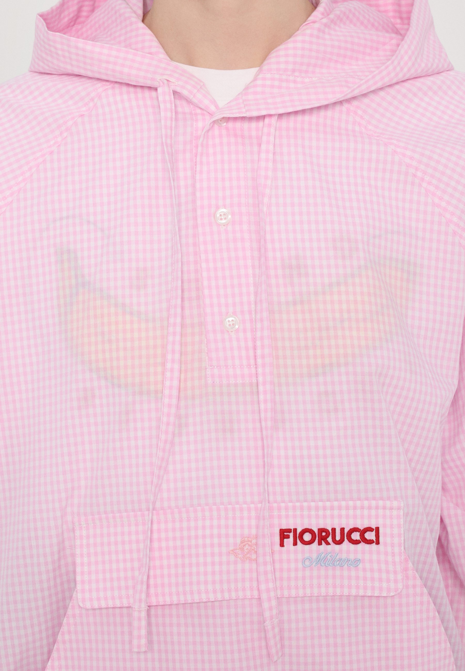 売れ筋商品|||フィオルッチ シャツ レディース トップス GINGHAM LOGO HOODIE SHIRT - Blouse - baby pink Fiorucci GINGHAM LOGO HOODIE SHIRT - Blouse - baby pink/pink