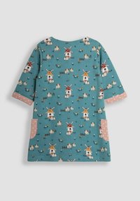 JoJo Maman Bébé HEDGEHOG AND MOUSE A-LINE - REGULAR FIT - Freizeitkleid - duck egg blue guinea pig