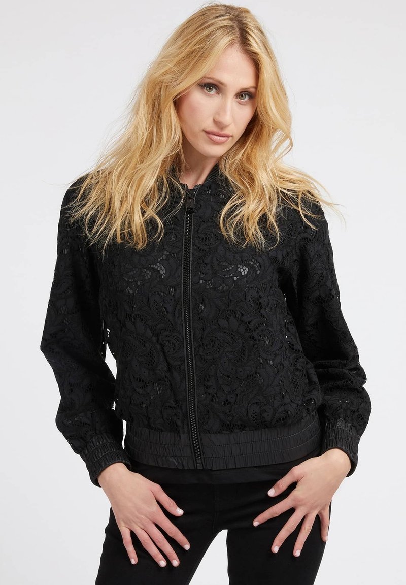 guess black bomber jacket
