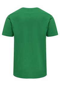 Grön kortärmad t-shirt i bomull. Har rundad halsringning och en enfärgad design utan m�önster eller detaljer. Visas från bakvyn.