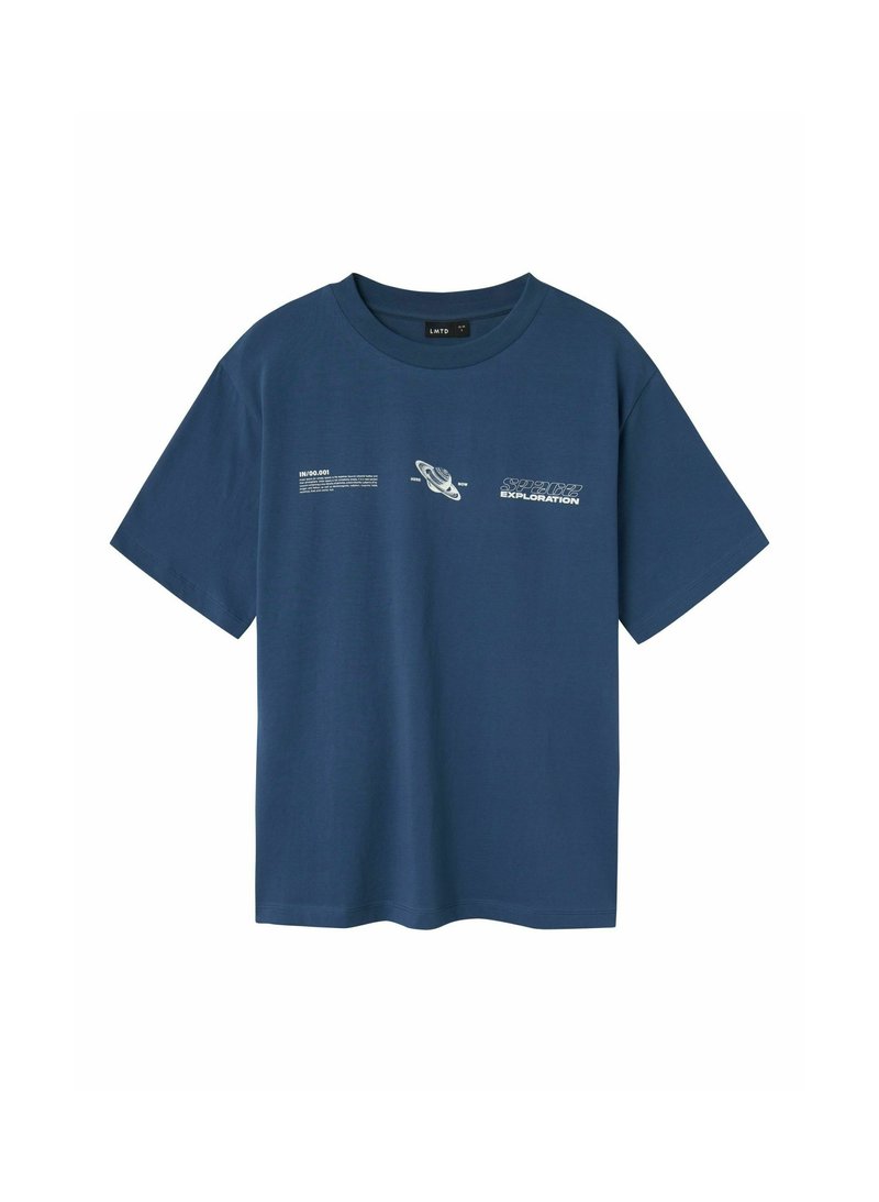 LMTD T-shirt print donkerblauw denim