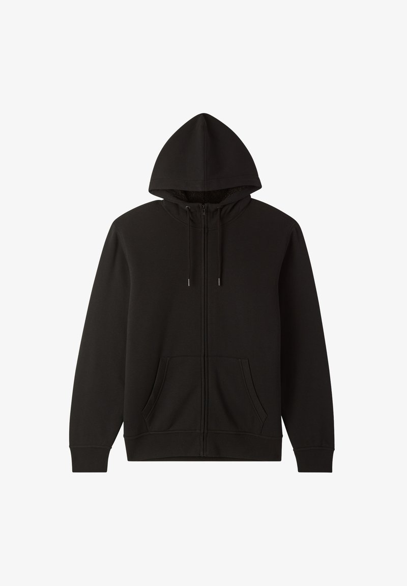 Felpa tinta unita in maglia piqué con cappuccio - nero - Uomo - 17.55 Felpa tinta unita in maglia piqué con cappuccio - nero - Uomo - 17.55