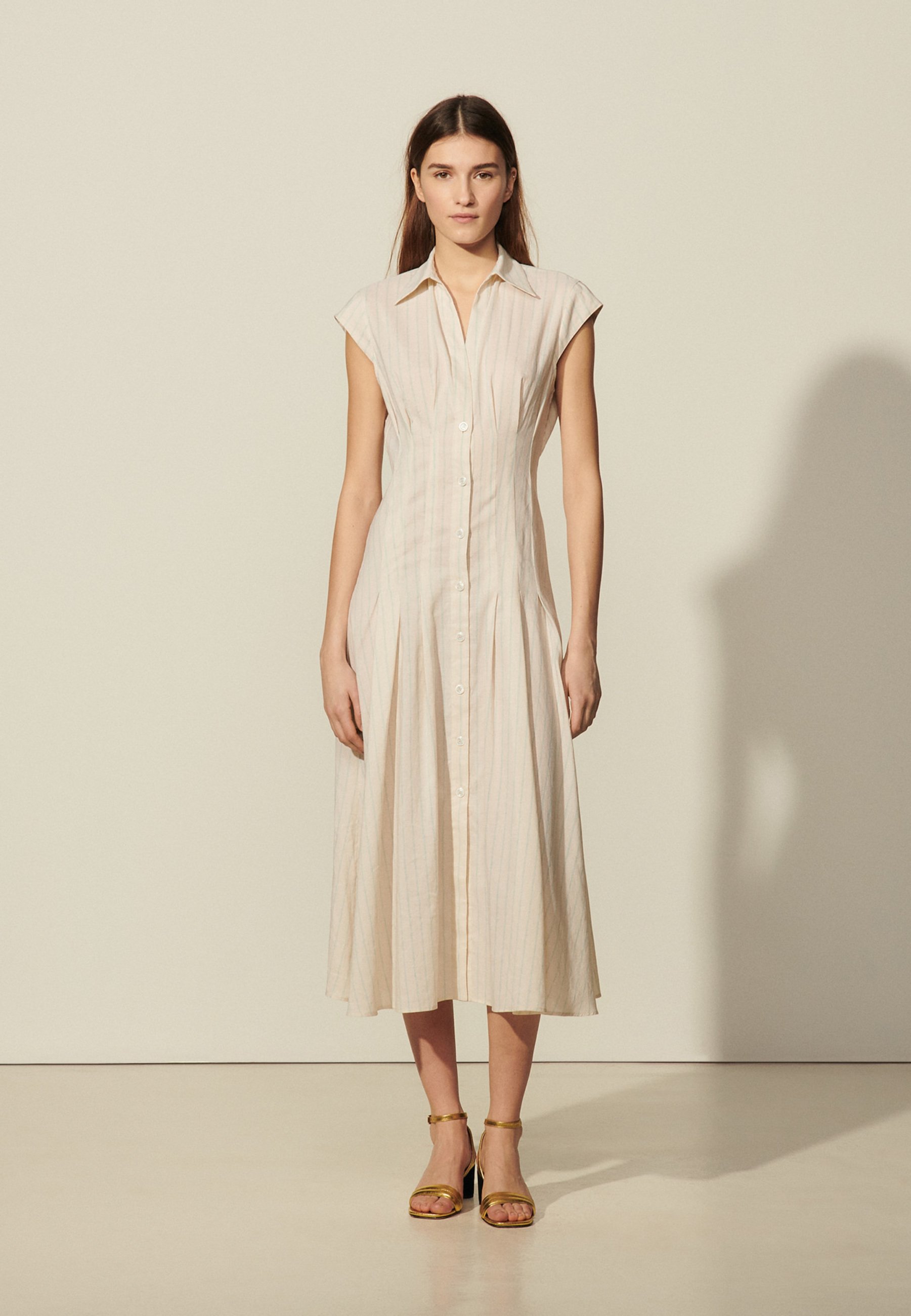 Sandro Maxikleid Ecru Offwhite Zalando De 