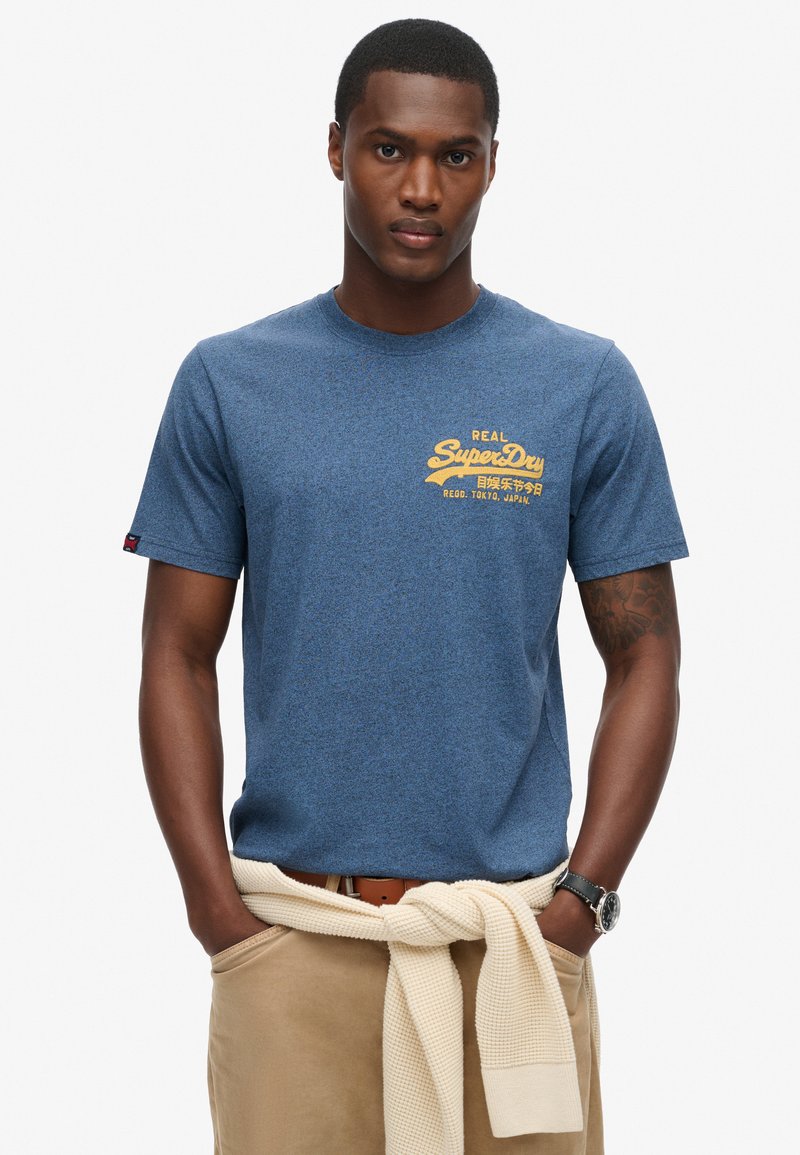 Superdry & Co CLASSIC VINTAGE LOGO GRAPHIC - Camiseta estampada - airborne navy jaspe marl