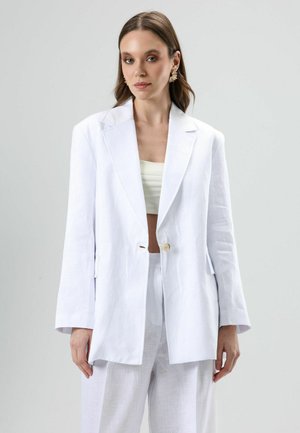 ONE-BUTTON CLOSURE - Manteau court - white