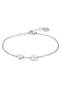 Bracciale in argento con ciondolo a forma di cuore e disco inciso con "OGGI OGNI GIORNO". Realizzato in acciaio inossidabile con una struttura a catena.