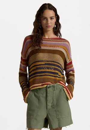 Polo Ralph Lauren LONG SLEEVE - Pulóver - tan/multi-colored