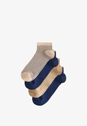 Next, 4 PACK - Socks - navy blue/camel stripe