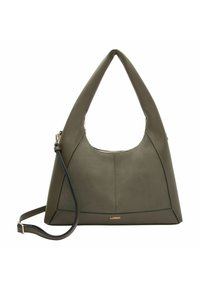 Borsa a tracolla verde oliva realizzata in pelle sintetica, con design hobo e manico curvo. Include una tracolla rimovibile. Dettagli in metallo dorato.