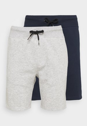 2 PACK - Shorts - mottled light grey/dark blue
