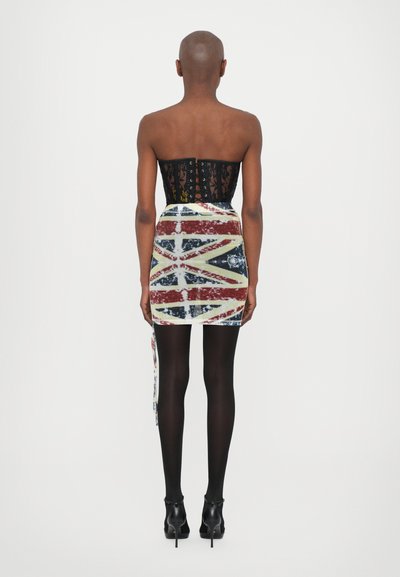 Sinead Gorey LARGE UNION JACK PRINT RUCHED SKIRT - Minifalda - red