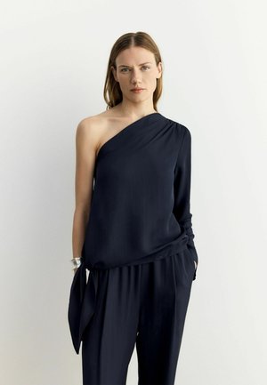 REGULAR FIT - DRAPED ASYMETRIC FLUID - Blūze - navy blue