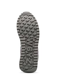 Shoe sole featuring a gray rubber material with a star-patterned traction design. Includes "W6YZ" branding prominently displayed.