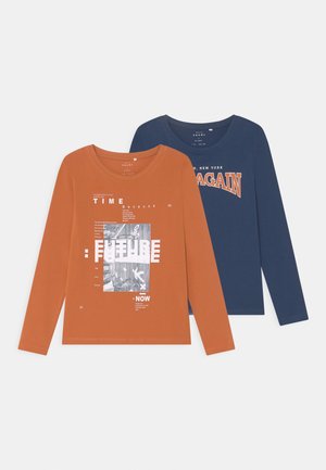 NKMVUX 2 PACK - Long sleeved top - tomato cream/sargasso sea