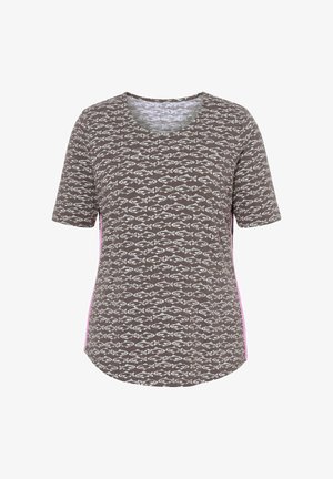 LAURASØN, T-SHIRT, 1/2 ARM, RUNDHALS, ALLOVER-PRINT, OEKO-TEX - Printtipaita - dark taupe