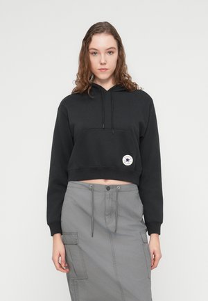 CHUCK PATCH CROPPED HOODIE - Pulover s kapuco - black