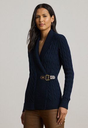 BUCKLED COTTON SWEATER - Gilet - navy