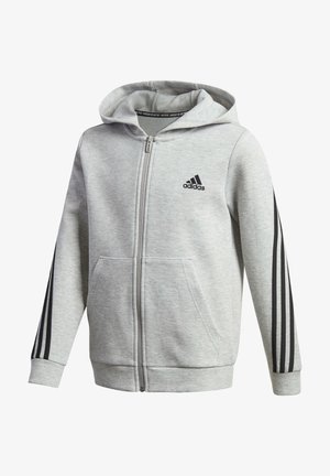 3-STREIFEN DOUBLEKNIT KAPUZENJACKE - Zip-up hoodie - grey