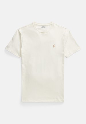 CUSTOM SLIM FIT JERSEY CREWNECK T-SHIRT - Pamata T-krekls - parchment cream