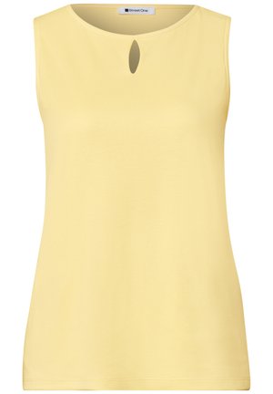 Street One, TOP MIT RUNDHALS UND CUT-OUT-DETAIL - Top - soft yellow