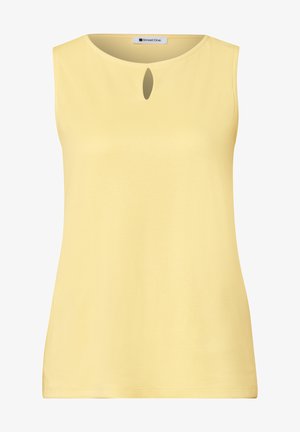 Street One, TOP MIT RUNDHALS UND CUT-OUT-DETAIL - Top - soft yellow