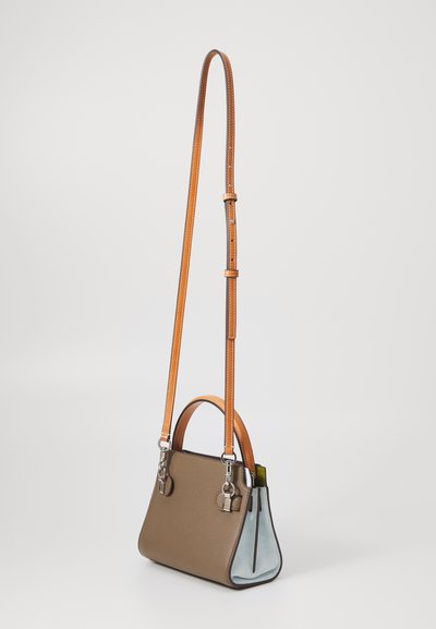 Tory Burch RADZIWILL COLOR-BLOCK PEBBLED PETITE DOUBLE BAG - Käsilaukku - wild mushroom