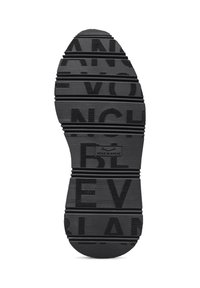 Black rubber sole with textured grooves. Features embossed letters spelling "VOILE BLANCHE." Rounded toe with a slight elevation in the heel area.