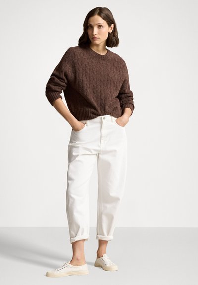 Polo Ralph Lauren CABLE-KNIT WOOL-BLEND CREWNECK SWEATER - Pullover - cedar melange