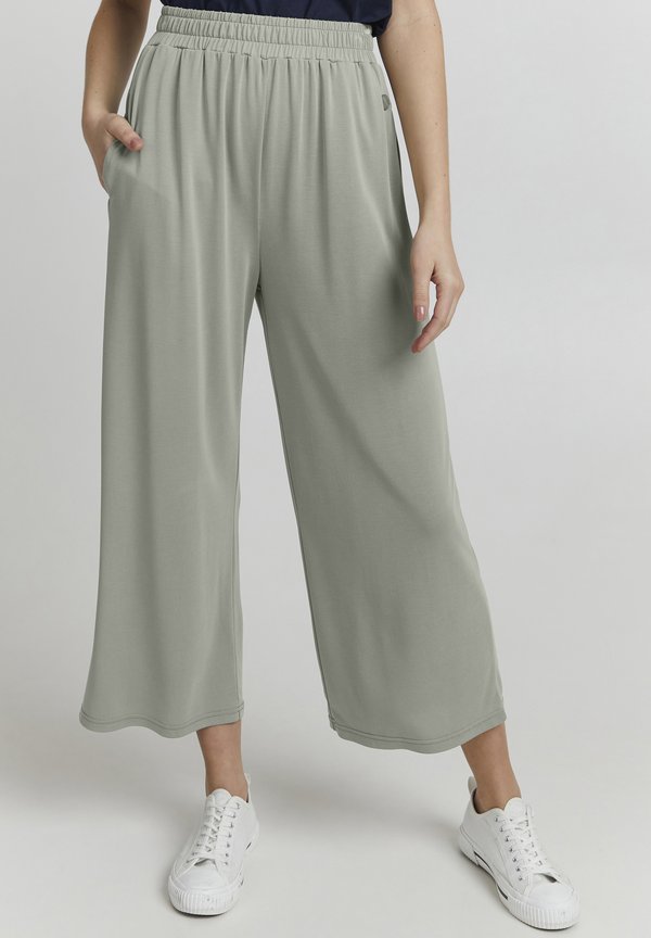OXBRYNDIS REGULAR FIT WIDE LEG - Trousers - sea grass