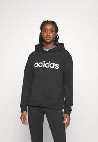 adidas Sportswear - ESSENTIALS LINEAR HOODIE - Hoodie - black/white Thumbnail Image 1