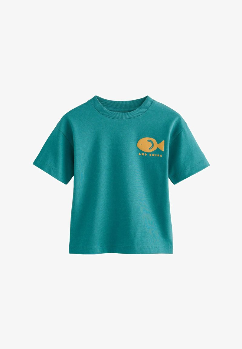 Next SIMPLE SHORT SLEEVE - Printtipaita - green fish