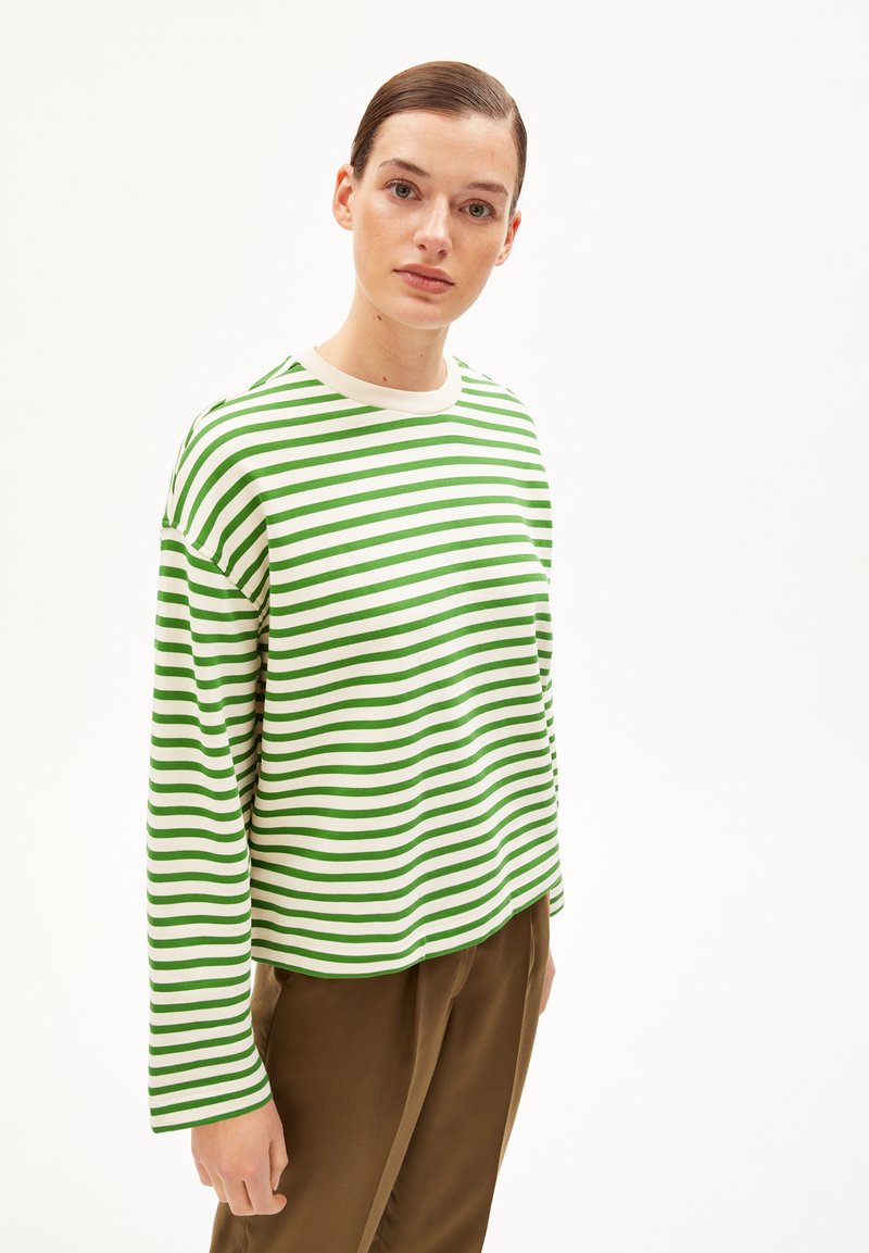 ARMEDANGELS FRANKA STRIPE - Longsleeve - undyed-ivy green