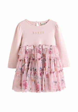 Baker by Ted Baker, FLORAL TIERED MESH MOCKABLE DRESS - Strickkleid - pink