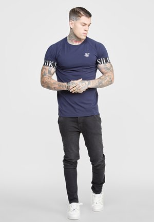 MUSCLE FIT TECH 2PACK - T-shirt med print - navy/grey marl