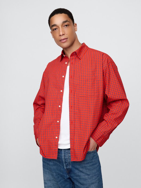 GAP X DOEN SHIRT UNISEX - Button-down blouse - vermillion