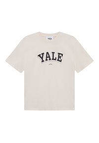 YALE COLLEGE UNISEX - Print T-shirt - ivory/black
